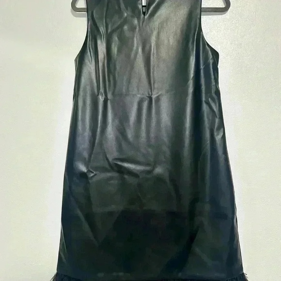 Forcynthia Sleeveless Feather Trim PU Mini Dress size S - Picture 7 of 8